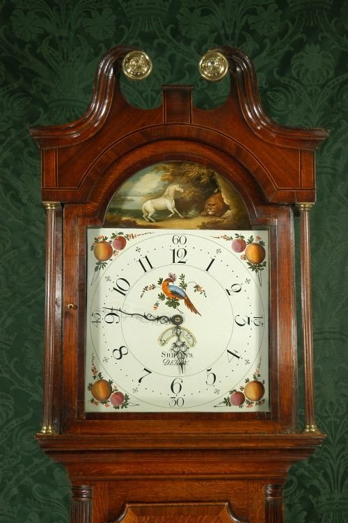 ***Sold**** Georgian English Oak Cased Grandfather Clock - George Stubbs 'Horse Frightened by Lion'
